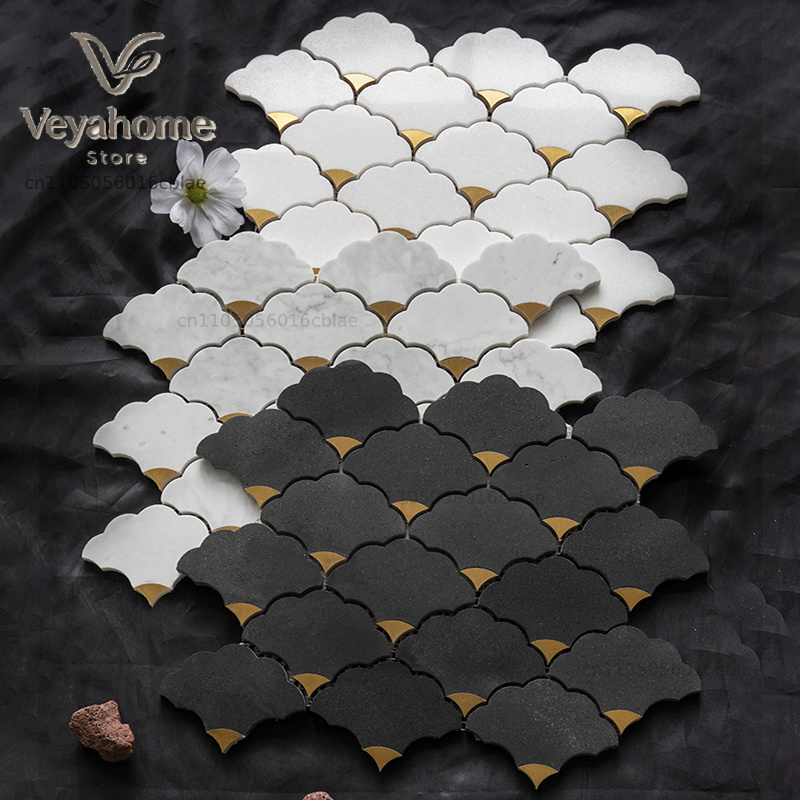 Home Bathroom Tiles Design - กระเบื้องโมเสคหินอ่อนลายหินธรรมชาติแบบเจ็ทน้ำ หนา 7 มม. เหมาะสำหรับห้องน้ำและห้องนั่งเล่น ดีไซน์ใหม่