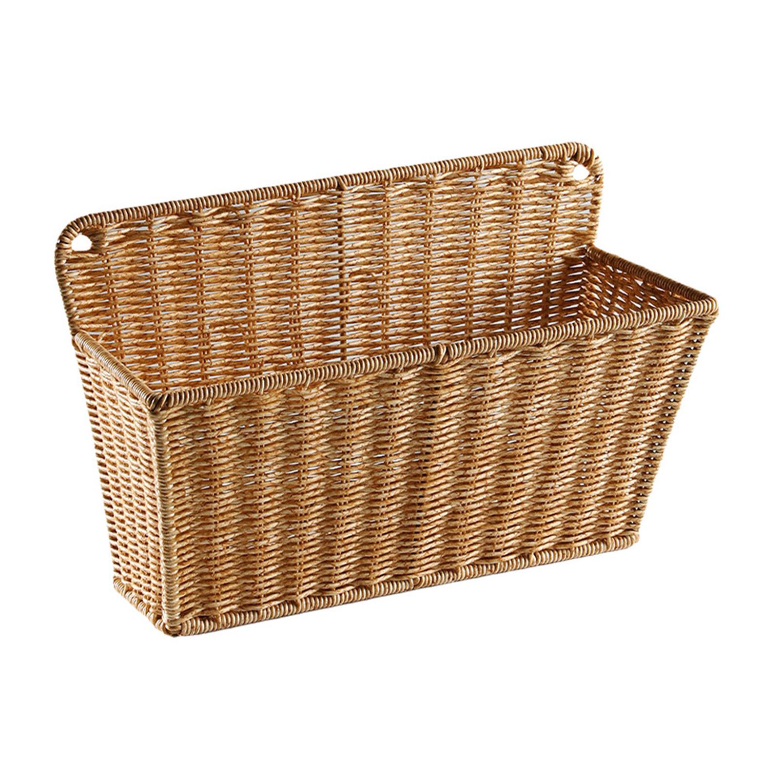 Home Essentials Bathroom Organizer - ตะกร้าเก็บของสไตล์สแกนดิเนเวียนแบบแขวนผนัง ตะกร้าพลาสติกสำหรับของใช้ในบ้าน ห้องครัว ห้องน้ำ