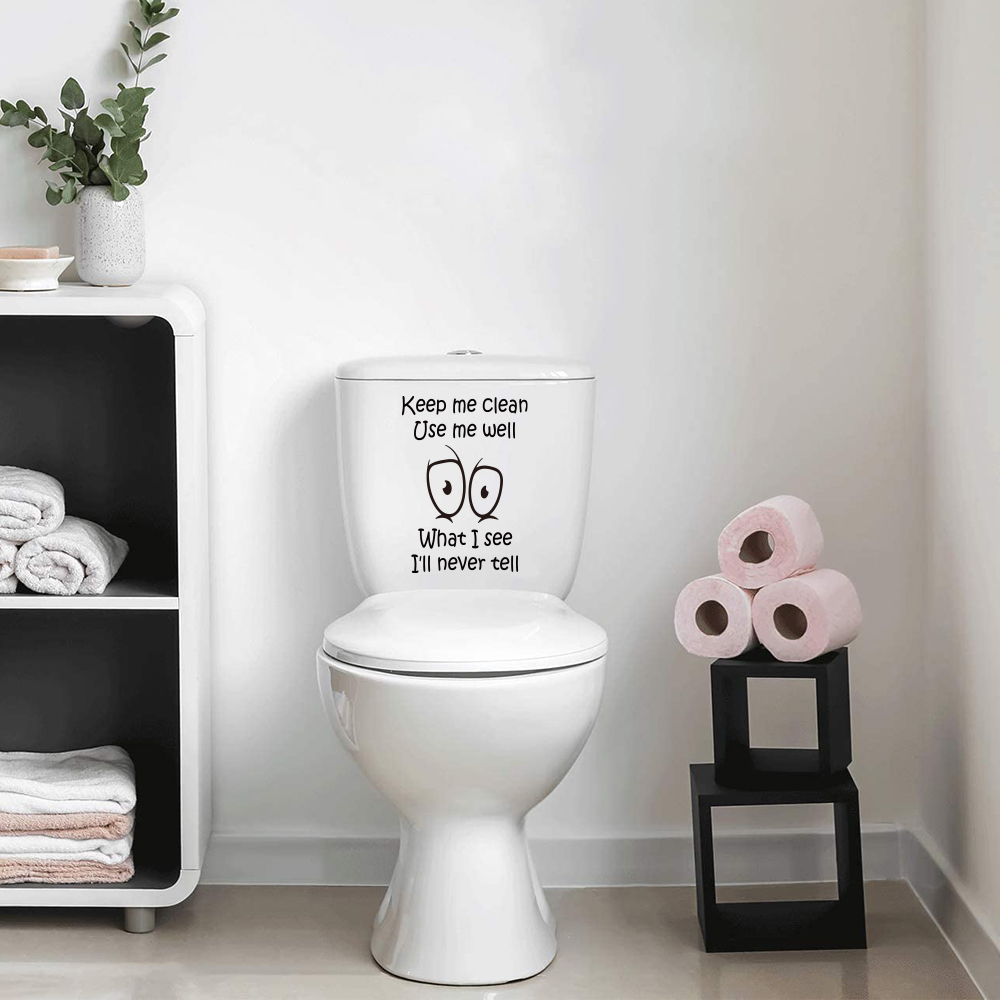 Home Bathroom Floor Tiles - ตลกสติกเกอร์ห้องน้ํารูปลอก Keep Me Clean Decal ห้องน้ําผนังที่นั่ง