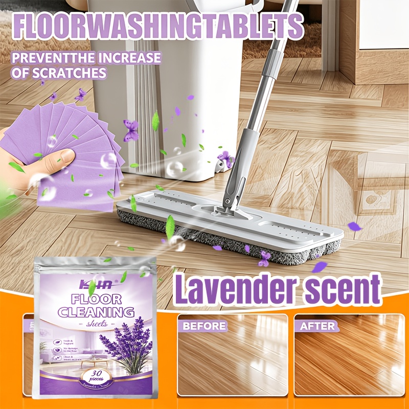 Home Bathroom Floor Tiles - KJM เม็ดทำความสะอาดพื้น 30 ชิ้น ละลายเร็ว กำจัดคราบหอม