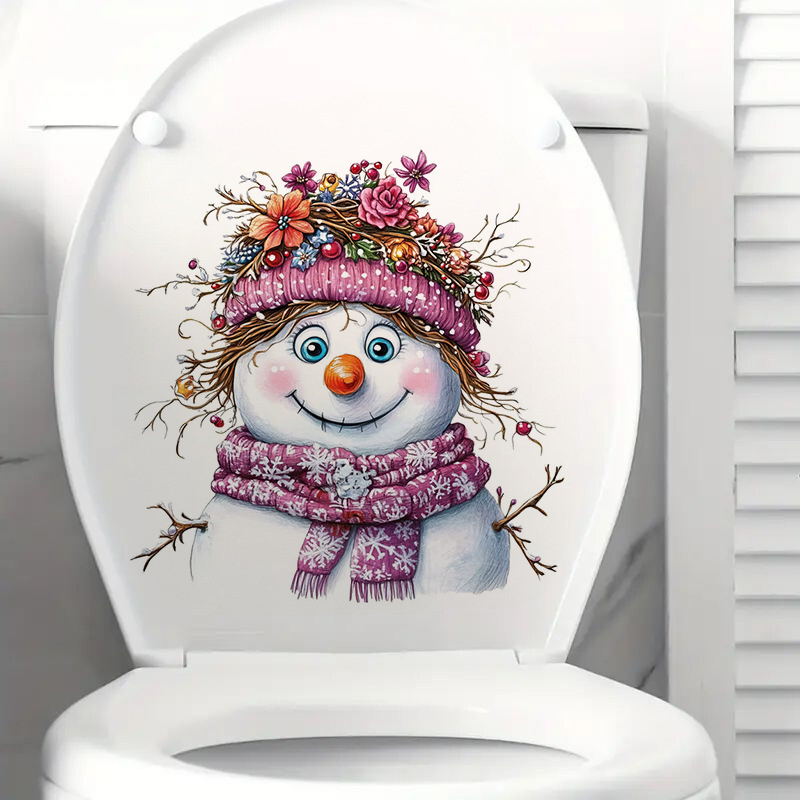 Home Bathroom Floor Tiles - ตลกแปลก Snowman สติกเกอร์กันน้ํา Home Wall Decal