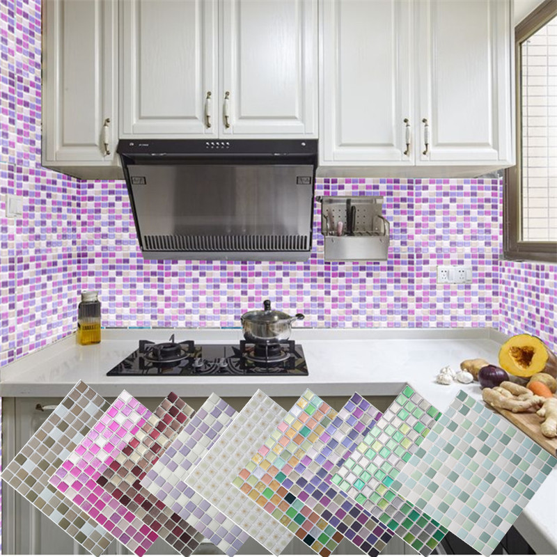 Home Bathroom Tiles Design - 3D โมเสคภาพจิตรกรรมฝาผนังกระเบื้องสติกเกอร์ Peel และ Stick Self