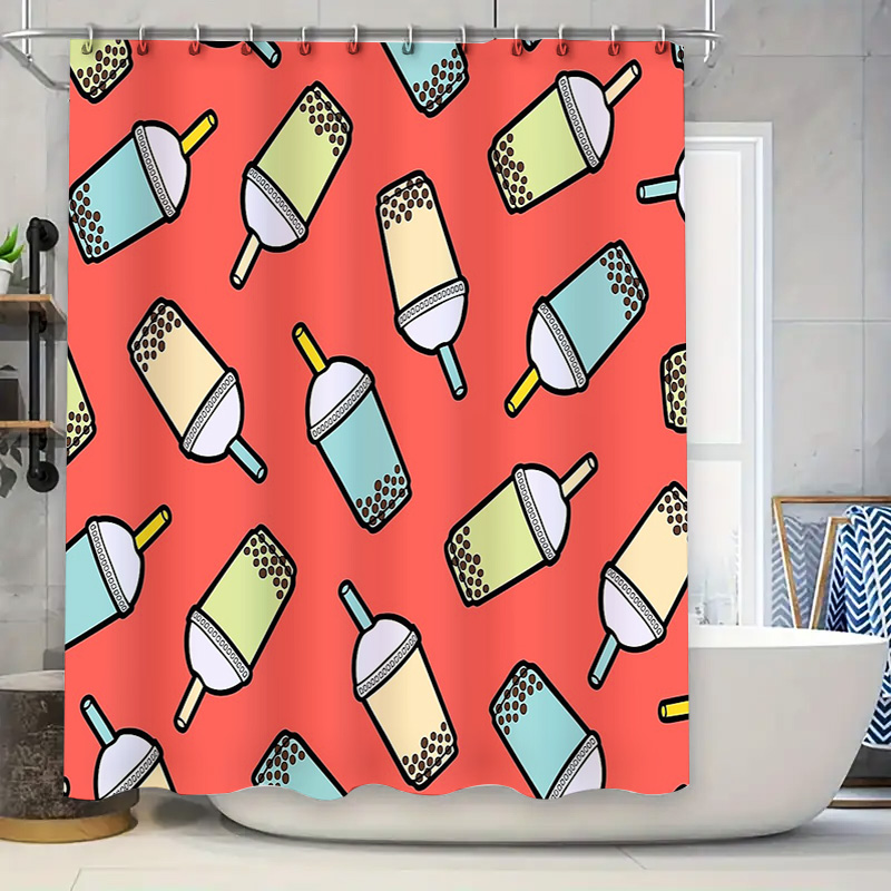 Home Decor Bathroom Ideas - ม่านอาบน้ำลายชานมไข่มุกสุดน่ารัก ของตกแต่งห้องน้ำดีไซน์ทันสมัย ของตกแต่งบ้านสุดอินเทรนด์ ไอเดียของขวัญ ของตกแต่งห้องสไตล์สวยงาม