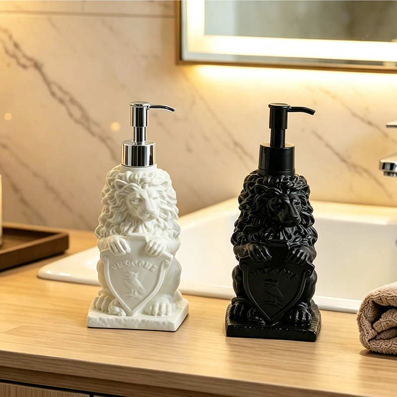 Home One Bathroom Accessories - ขวดสบู่รูปโล่สิงโตวินเทจ ของตกแต่งบ้านสุดหรู สำหรับอ่างล้างหน้าในห้องน้ำ