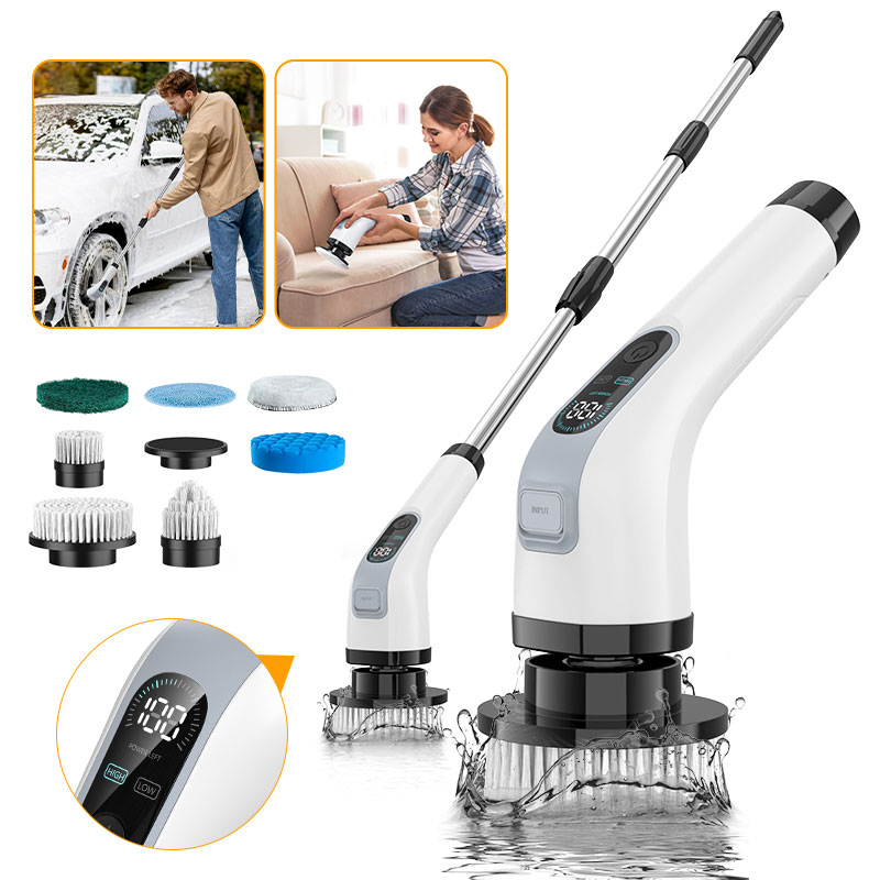 Home Bathroom Products - แปรงทําความสะอาดไฟฟ้าไร้สายมือถือ Shower Scrubber Spin Cleaner เครื่องทําความสะอาดมัลติฟังก์ชั่นพร้อมหัว