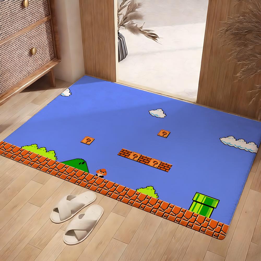 Home Bathroom Images - อะนิเมะพิกเซล อิมเมจ ฟลอร์แมท พรมผ้าสักหลาดนุ่ม พรมกันลื่น ดูดซับได้