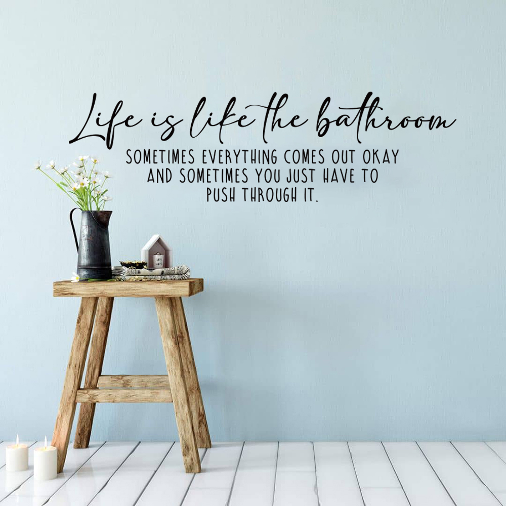 Home Bathroom Floor Tiles - ชีวิตเหมือนห้องน้ําตลกสติ๊กเกอร์ติดผนังรูปลอกบ้านไร่ห้องนอนห้องนั่งเล่นห้องครัวตกแต่งบ้าน