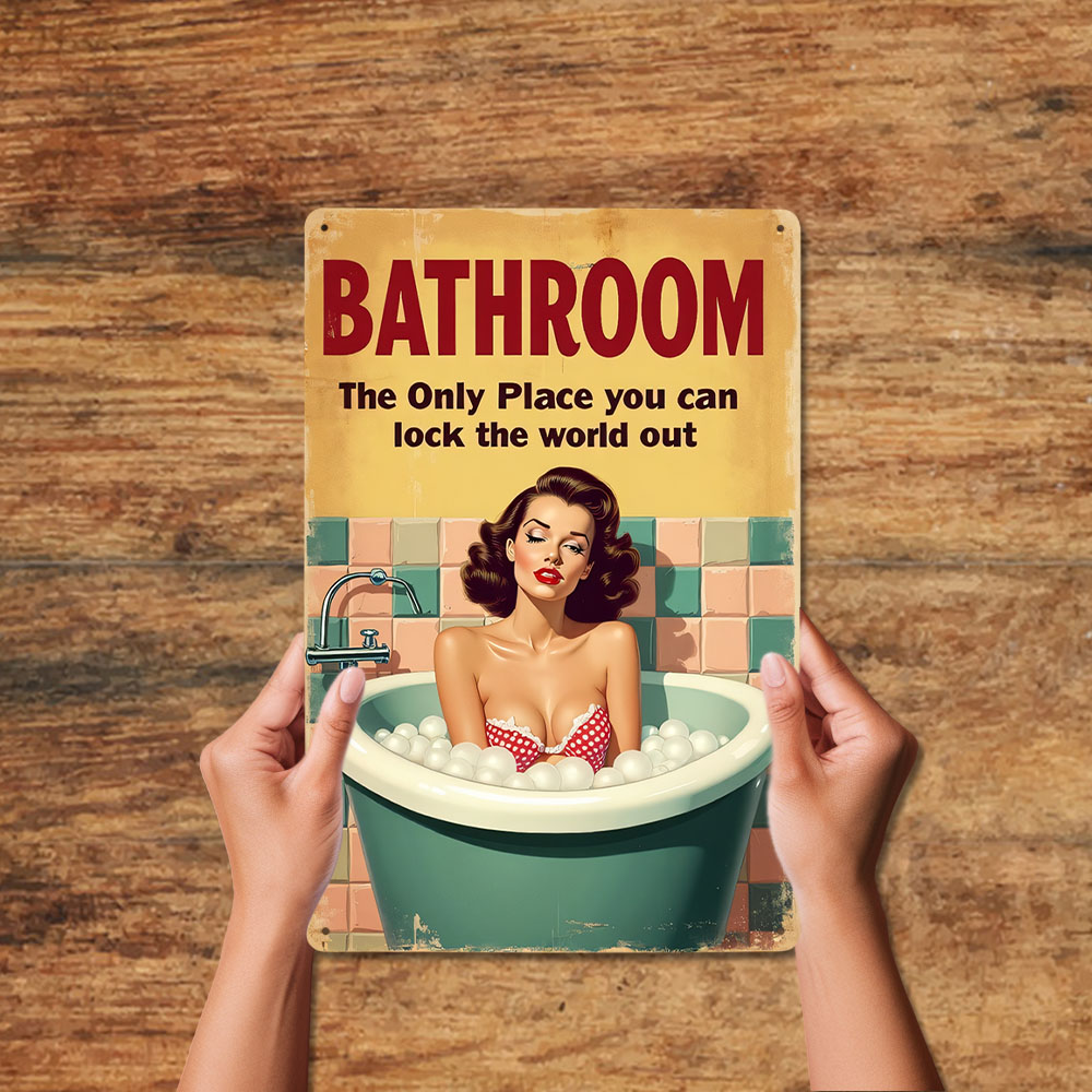 กฎห้องน้ำตลกๆ ป้ายโลหะวินเทจ ข - Home Decor Bathroom Ideas บทวิจารณ์และราคา