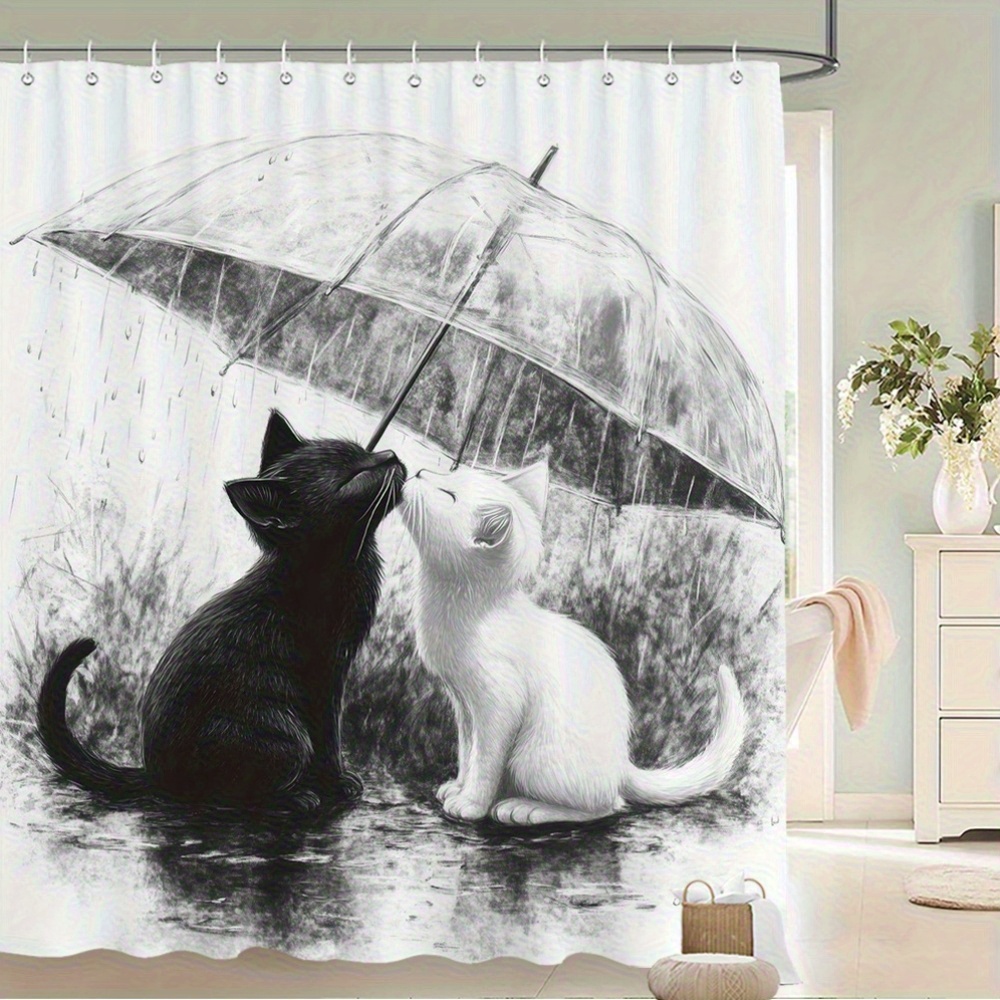 ม่านกั้นอาบน้ำกันน้ำ ลายแมว ลู - Home Bathroom Tiles Design บทวิจารณ์และราคา