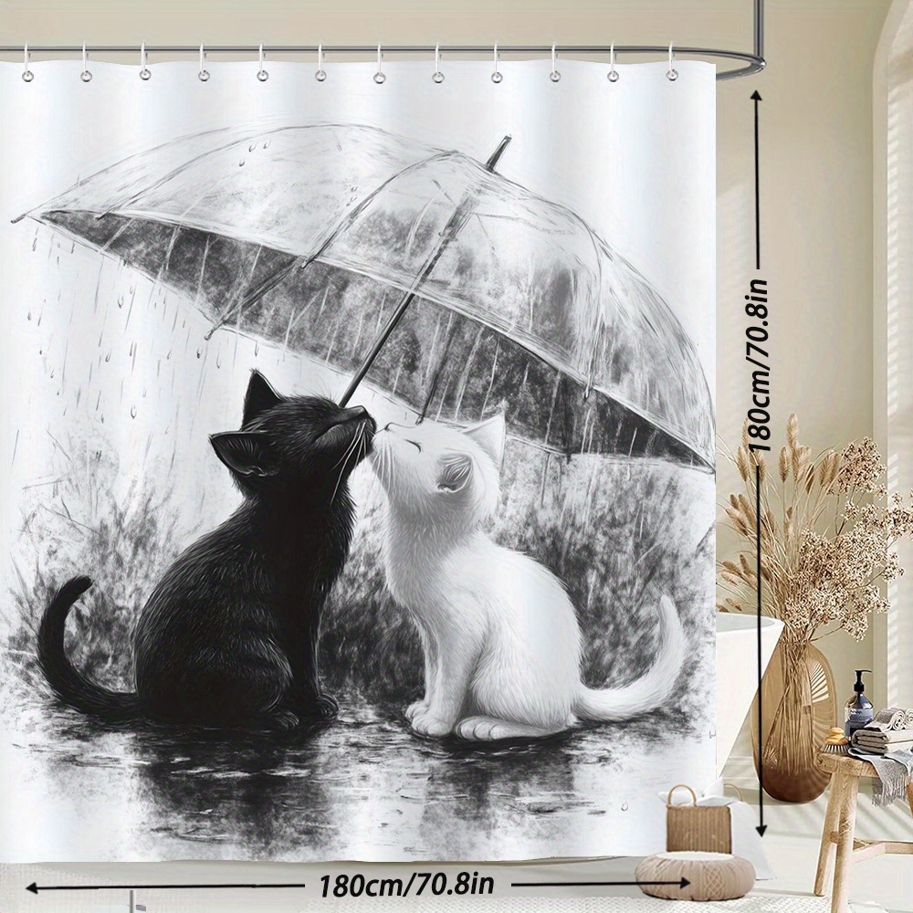 ม่านกั้นอาบน้ำกันน้ำ ลายแมว ลู - Home Bathroom Tiles Design บทวิจารณ์และราคา