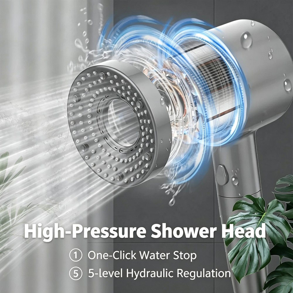 หัวฝักบัวแรงดันสูงปรับได้ 5 โห - Home One Bathroom Accessories บทวิจารณ์และราคา