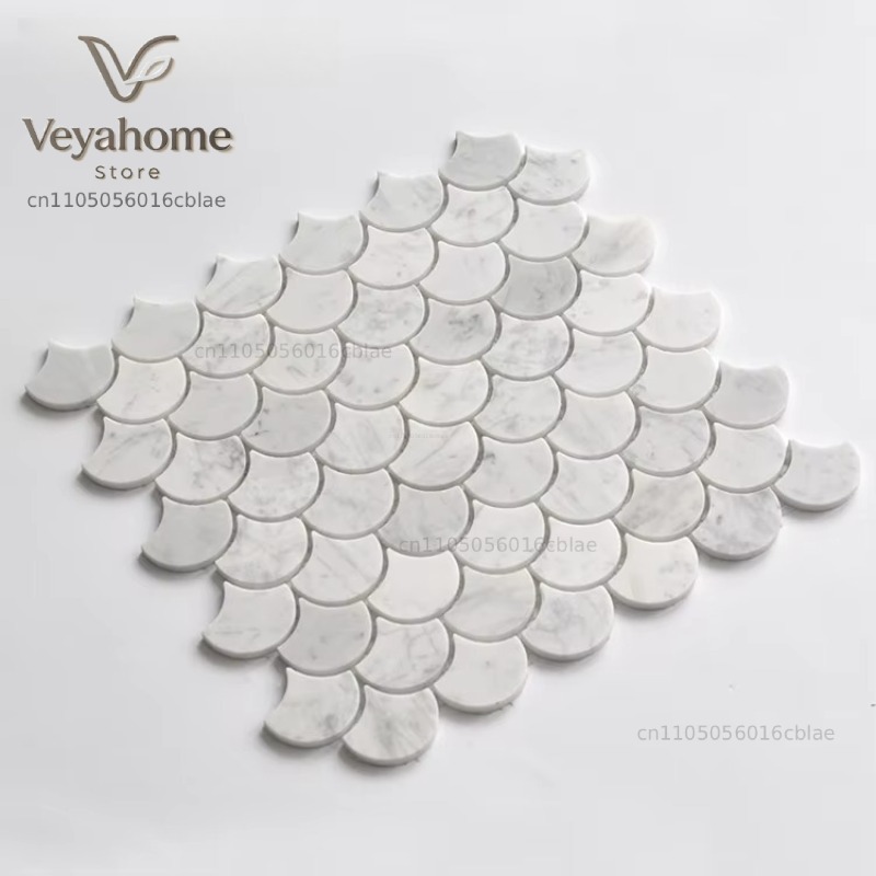 กระเบื้องโมเสคหินอ่อนลายเกล็ดป - Home Bathroom Floor Tiles บทวิจารณ์และราคา