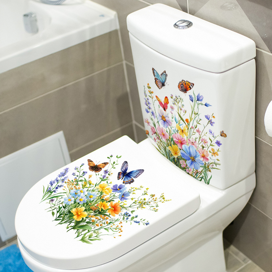 2 ชิ้น สติ๊กเกอร์ติดห้องน้ำลาย - Home Bathroom Floor Tiles บทวิจารณ์และราคา