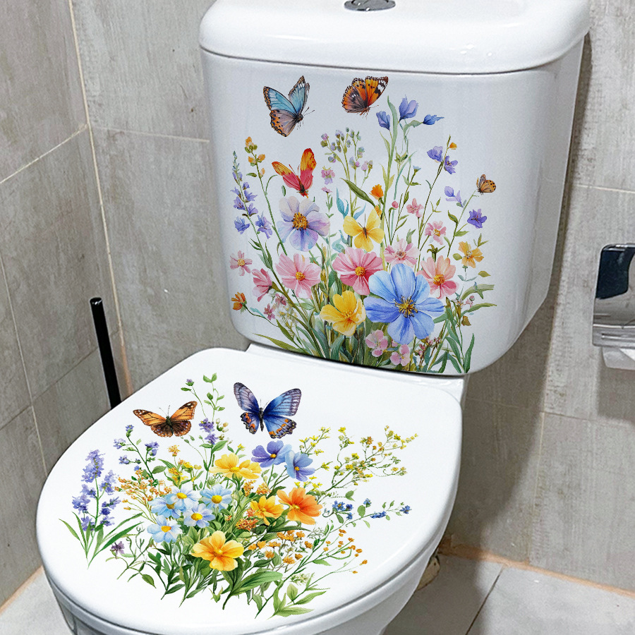 2 ชิ้น สติ๊กเกอร์ติดห้องน้ำลาย - Home Bathroom Floor Tiles บทวิจารณ์และราคา