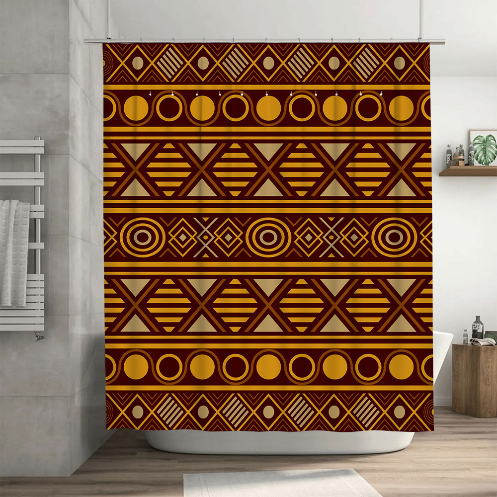 เรขาคณิตผ้าม่านกันน้ําตกแต่งบ้ - Home One Bathroom Accessories บทวิจารณ์และราคา