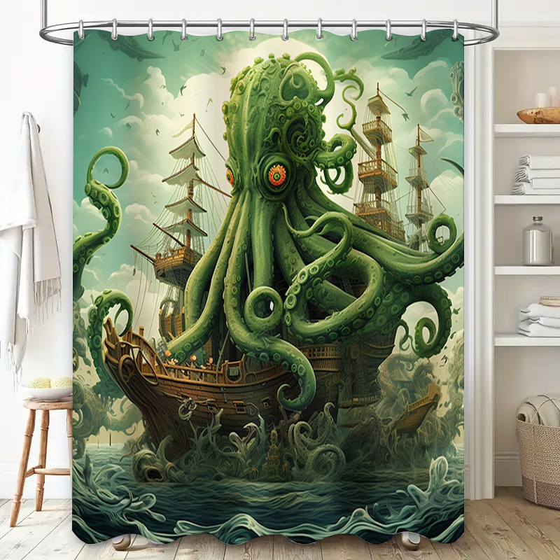 Octopus เรือผ้าม่านอาบน้ํา Sur - Home Decor Bathroom Ideas บทวิจารณ์และราคา