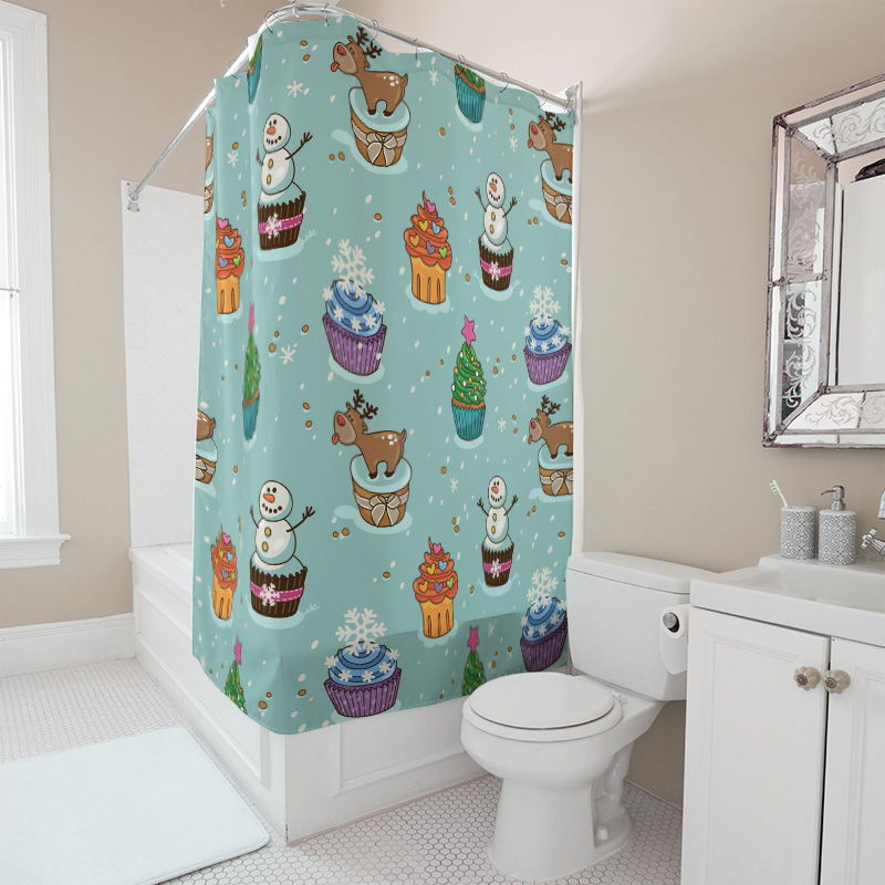 ม่านกั้นอาบน้ำลายคริสต์มาสสุดน - Home Decor Bathroom Ideas บทวิจารณ์และราคา