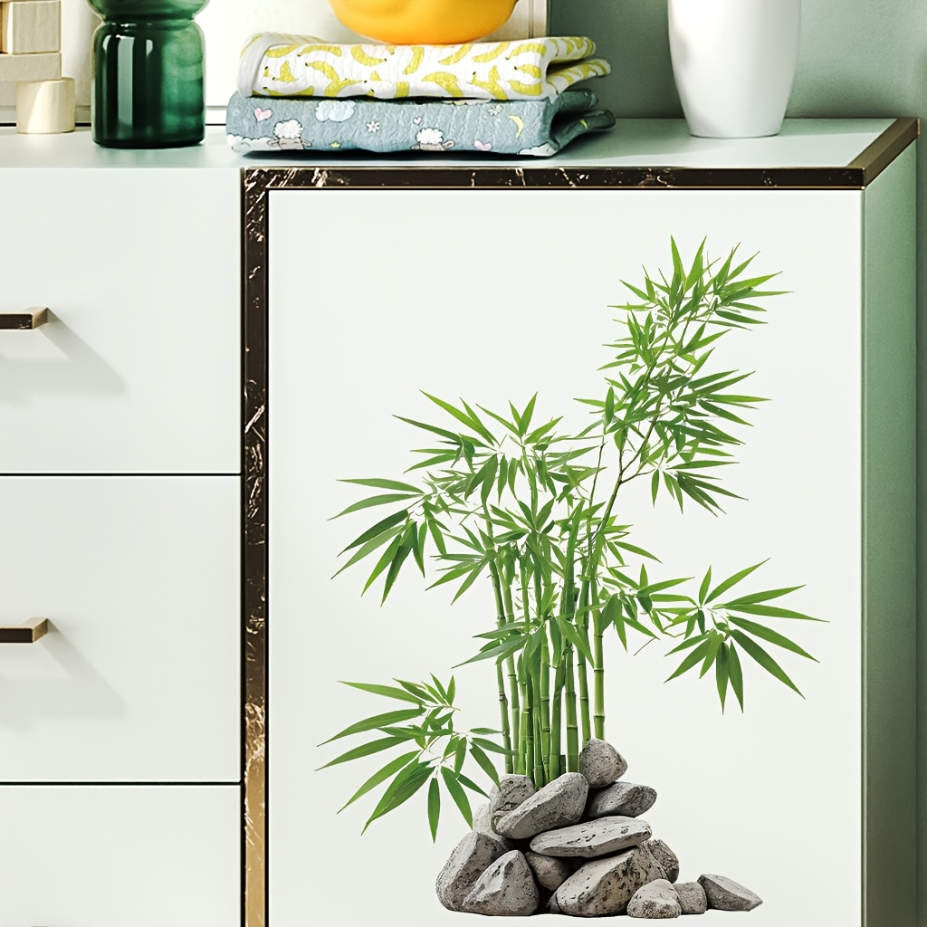 สีน้ําสีเขียวไม้ไผ่ใบพืชสติ๊กเ - Home Bathroom Floor Tiles บทวิจารณ์และราคา
