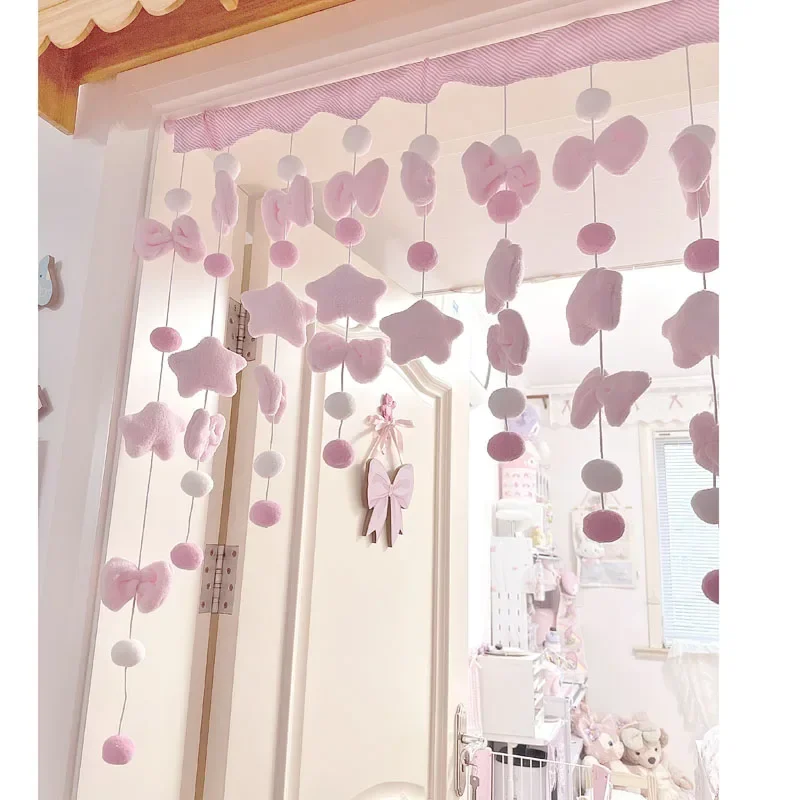สีชมพูน่ารักโบว์ผ้าม่านสั้นด้า - Home Bathroom Products บทวิจารณ์และราคา