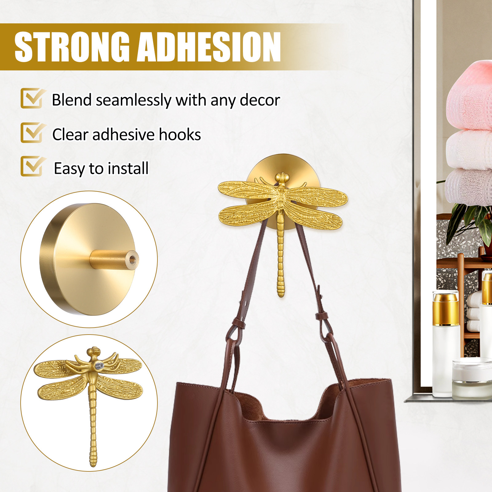 ตะขอแขวนเสื้อติดผนัง ดีไซน์ทอง - Home Bathroom Towels บทวิจารณ์และราคา