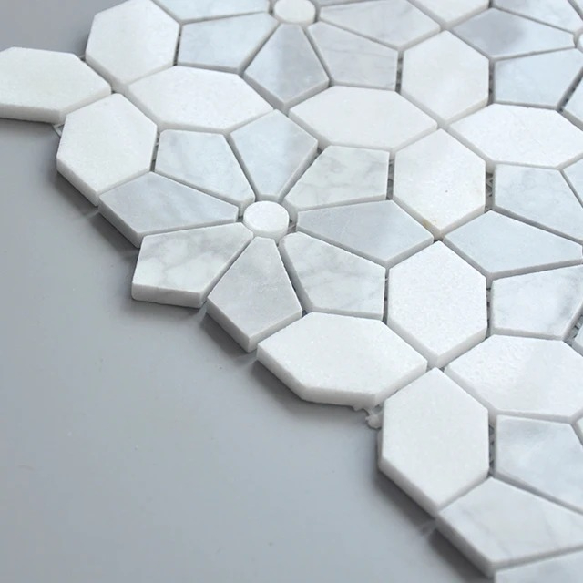 กระเบื้องโมเสคหินอ่อนสีขาวผสมบ - Home Bathroom Tiles Design บทวิจารณ์และราคา