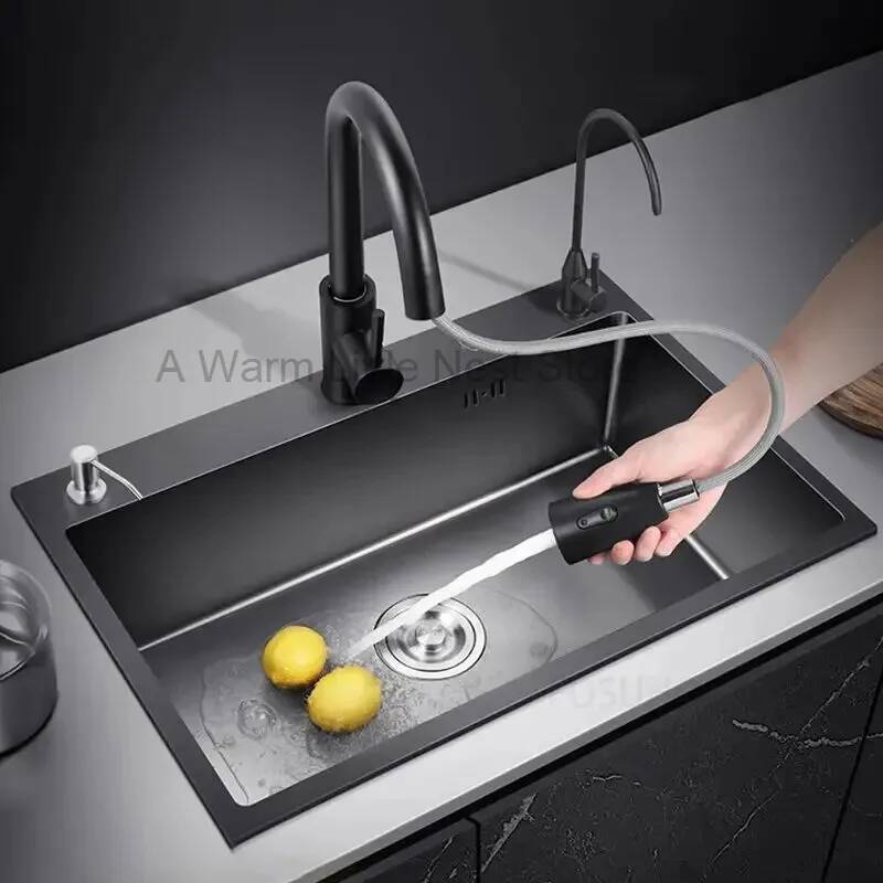 อ่างล้างจานสีดำนาโน สแตนเลสแบบ - Home One Bathroom Accessories บทวิจารณ์และราคา