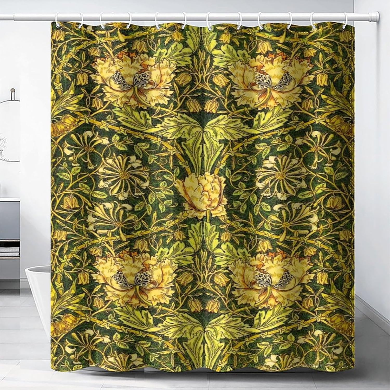 ม่านอาบน้ำกันน้ำลายพิมพ์ดอกไม้ - Home Decor Bathroom Ideas บทวิจารณ์และราคา