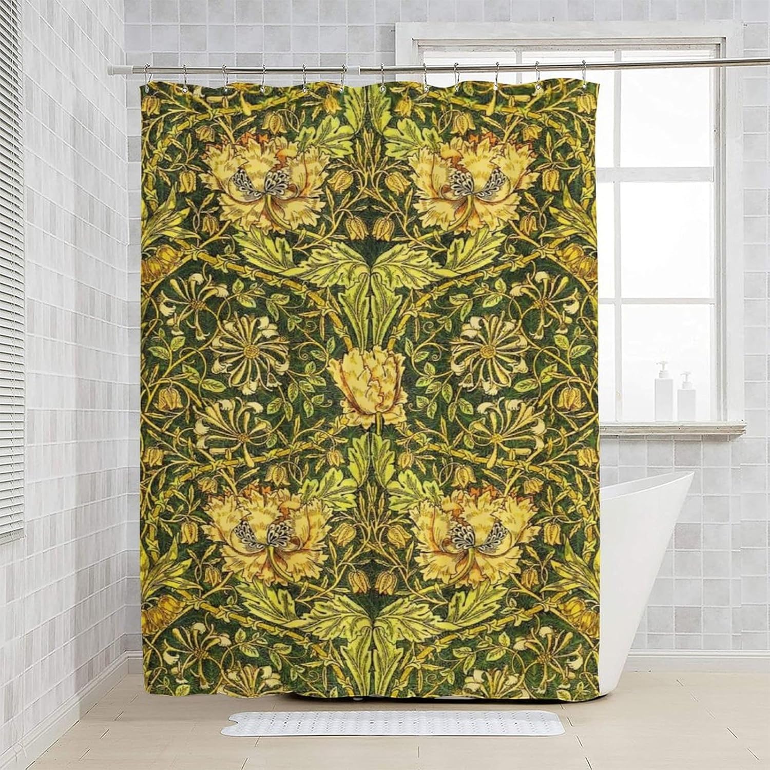 ม่านอาบน้ำกันน้ำลายพิมพ์ดอกไม้ - Home Decor Bathroom Ideas บทวิจารณ์และราคา