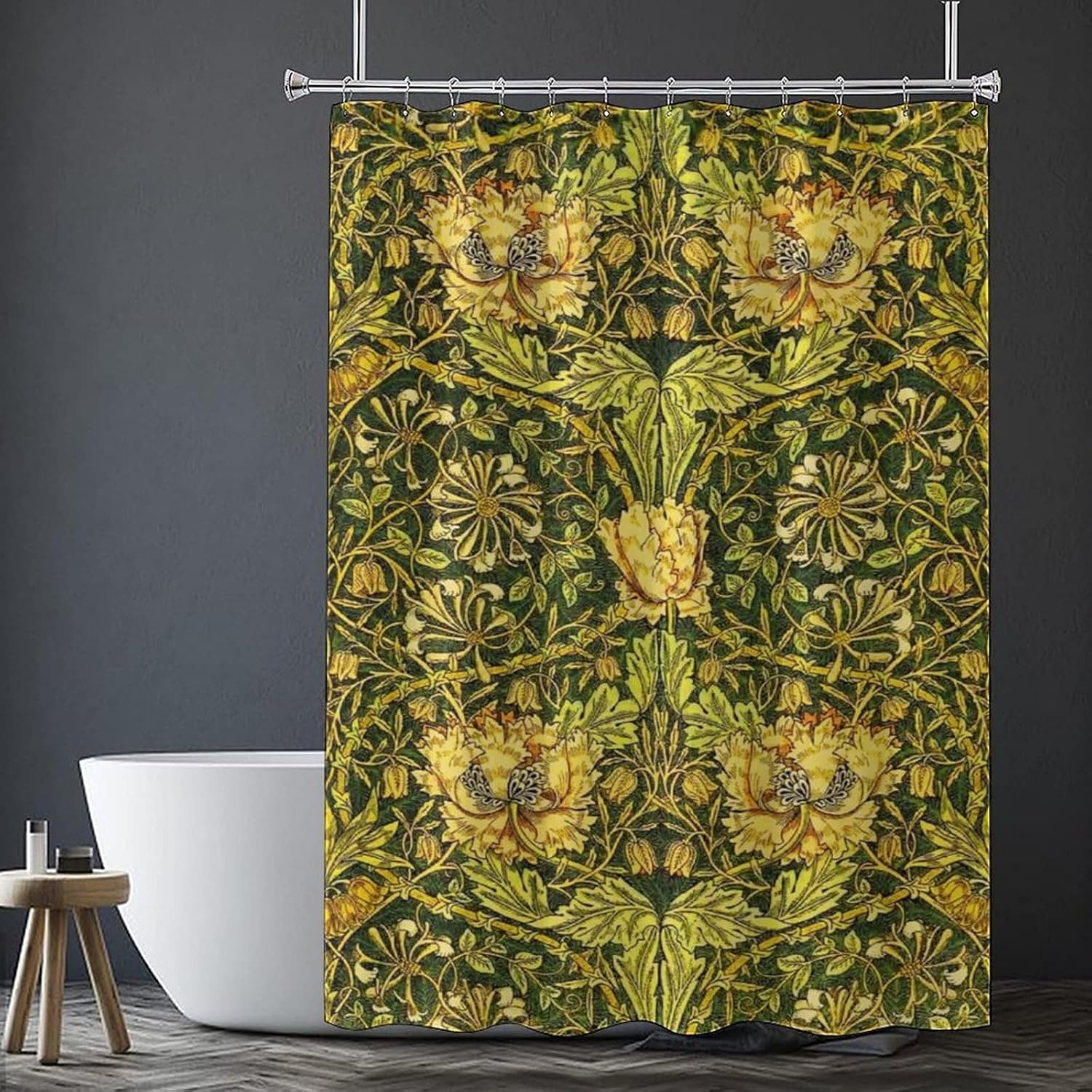 ม่านอาบน้ำกันน้ำลายพิมพ์ดอกไม้ - Home Decor Bathroom Ideas บทวิจารณ์และราคา