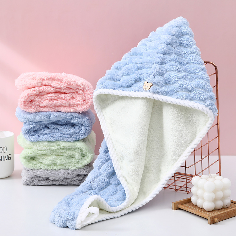 หมวกคลุมผมแห้งทำจากผ้าคอรัลฟลี - Home Bathroom Towels บทวิจารณ์และราคา
