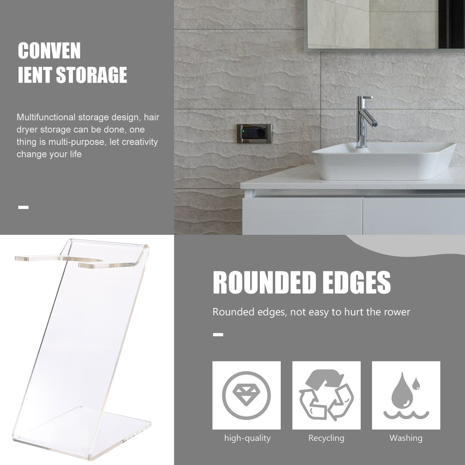 ชั้นวางไดร์เป่าผมแบบพรีเมียม ช - Home One Bathroom บทวิจารณ์และราคา