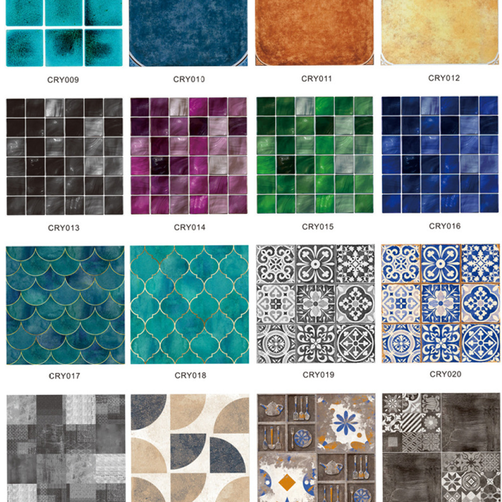 สติ๊กเกอร์กระเบื้องโมเสคสไตล์เ - Home Bathroom Tiles Design บทวิจารณ์และราคา