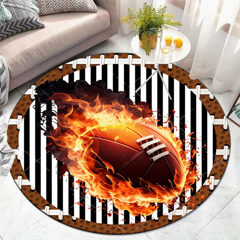 พรมกลมลายฟุตบอลสำหรับห้องนั่งเ - Home Decor Bathroom Ideas บทวิจารณ์และราคา