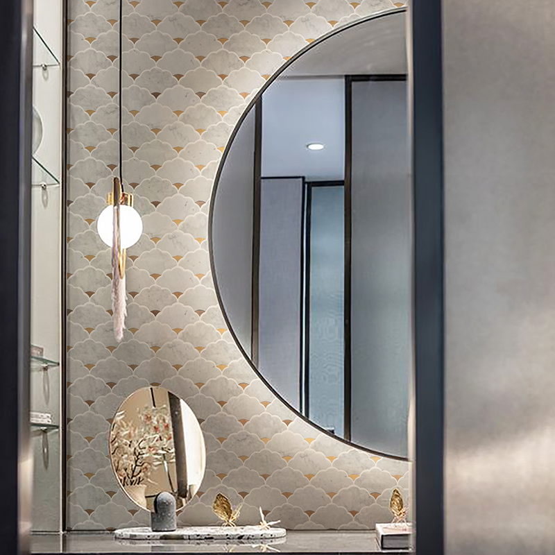 กระเบื้องโมเสคหินอ่อนธรรมชาติแ - Home Bathroom Tiles Design บทวิจารณ์และราคา